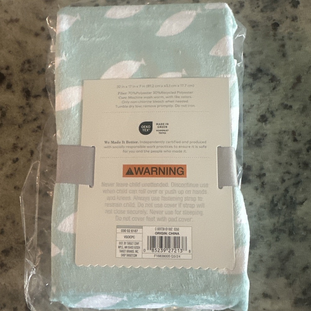 New Cloud Island Changing Pad Cover Aqua Blue Fish Baby Machine Washable Target - Picture 2 of 5